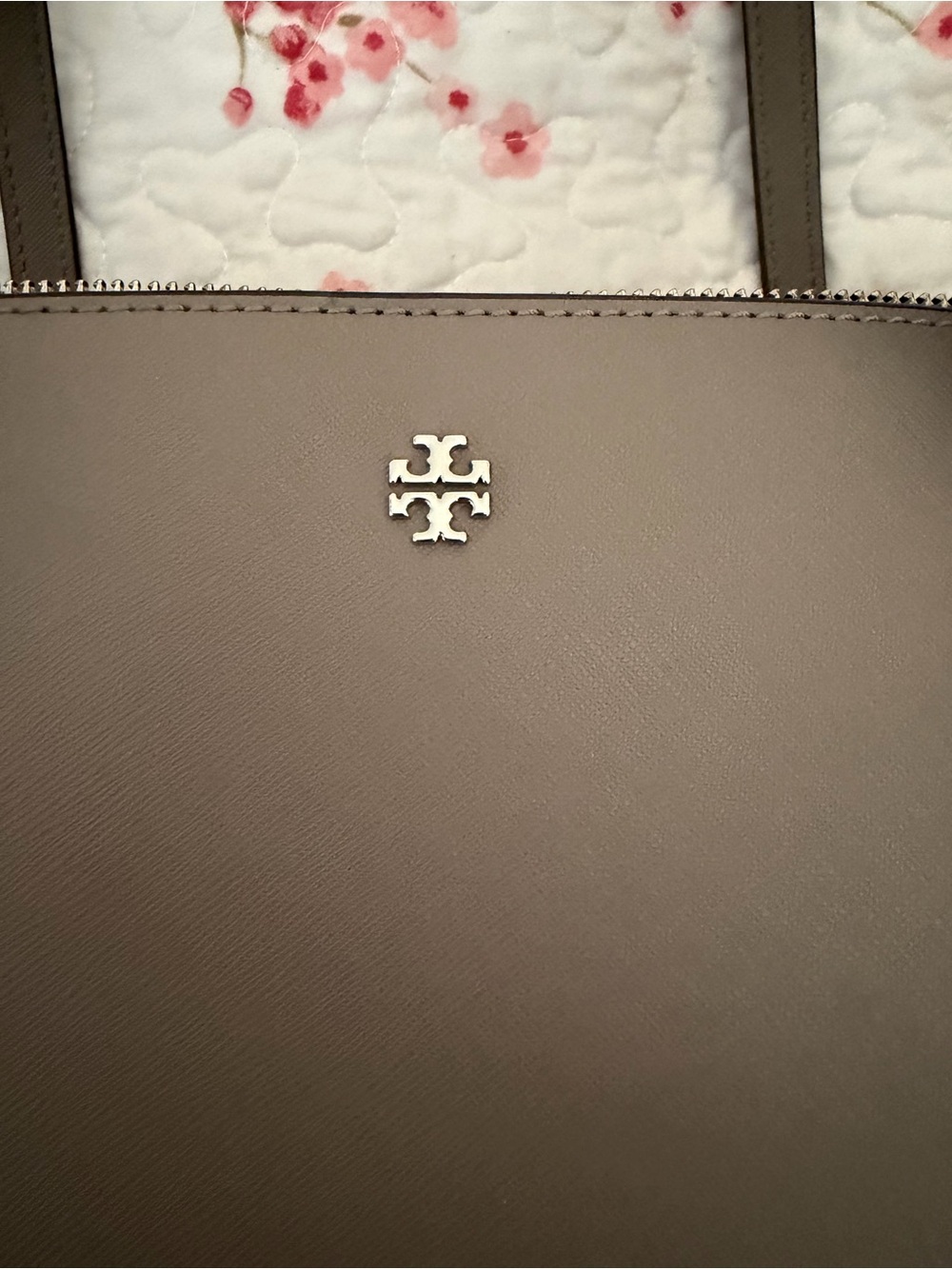 Tory Burch Gray Leather Satchel - Picture 2 of 3